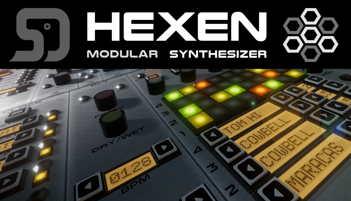 Hexen modular synthesizer and its colorful virtual rack